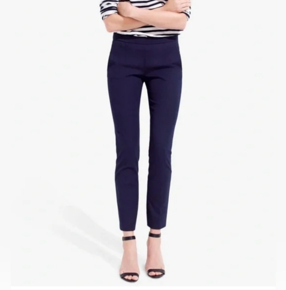 J. Crew Martie Blue Stretch Slim Ankle Pants Size 10 - Picture 3 of 10